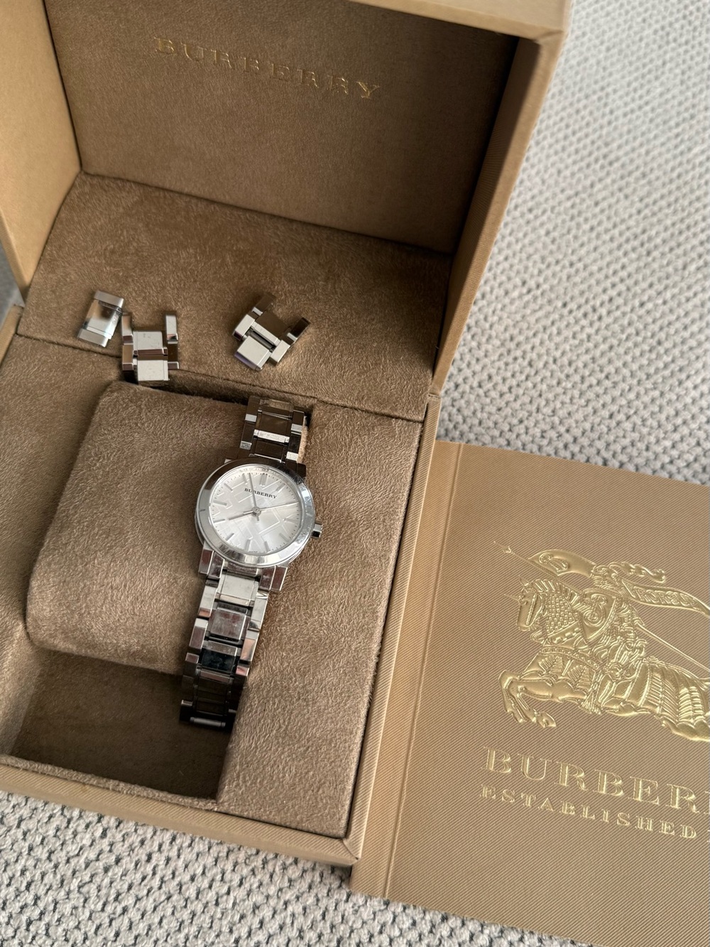 Burberry women’s Silver Stainless Steel Watch
